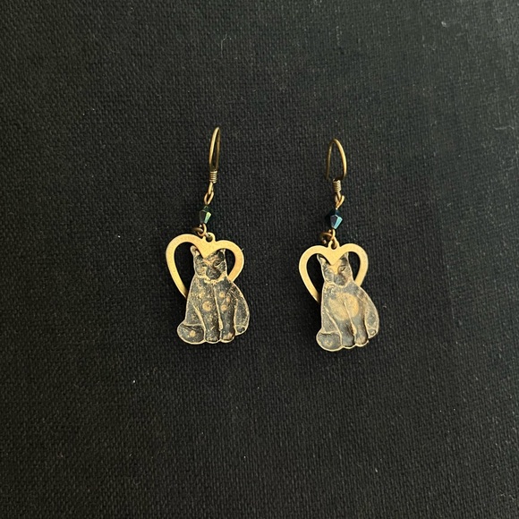 CAT EARRINGS with Hearts only - Picture 4 of 4